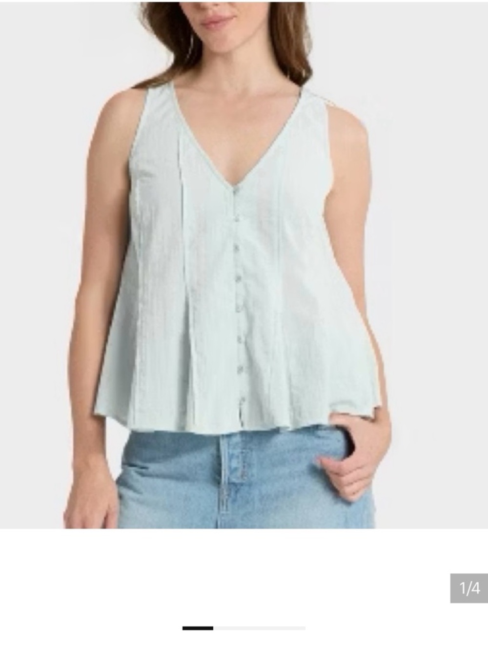 Universal Thread Button-Down Pintuck Tank Top